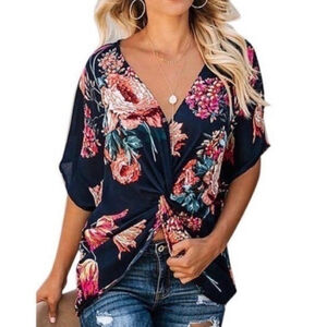 Floral peplum blouse XL